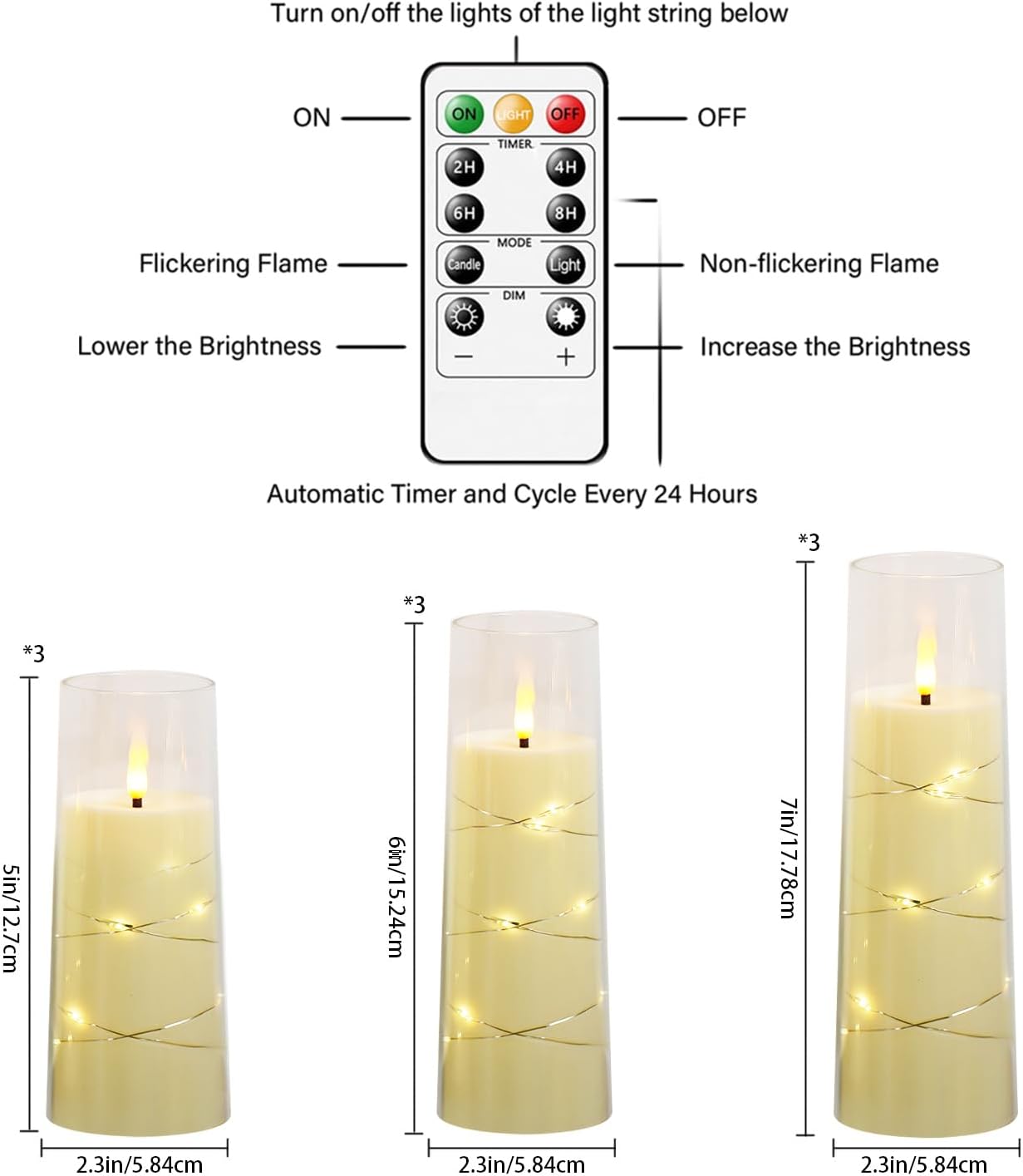 Flickering Flameless LED Candles,Battery Operated Candles 9 Pcs