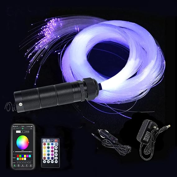 6W Bluetooth/APP Control RGBW Fiber Optic Lights Star Ceiling Kit Sensor Music Mode Sensor Light Source with Remote