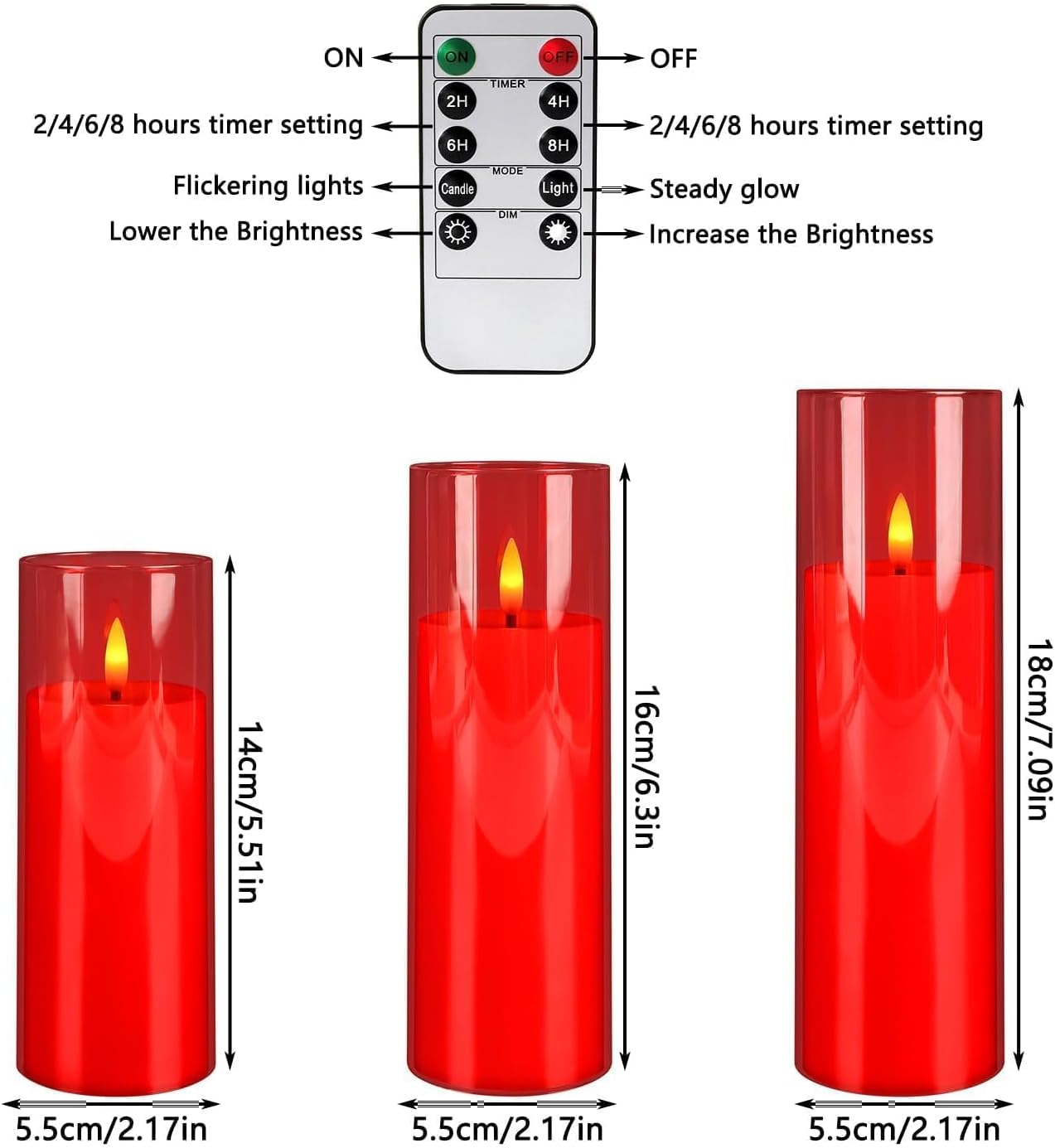 24-Pack Red Flameless LED Candles