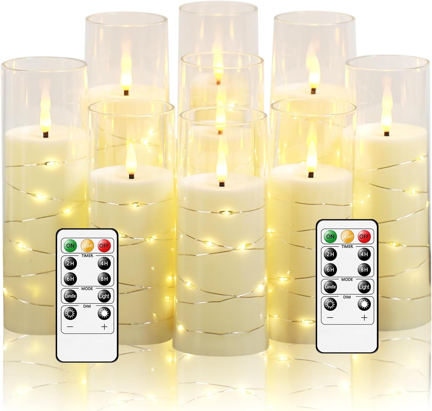 Flickering Flameless LED Candles,Battery Operated Candles 9 Pcs