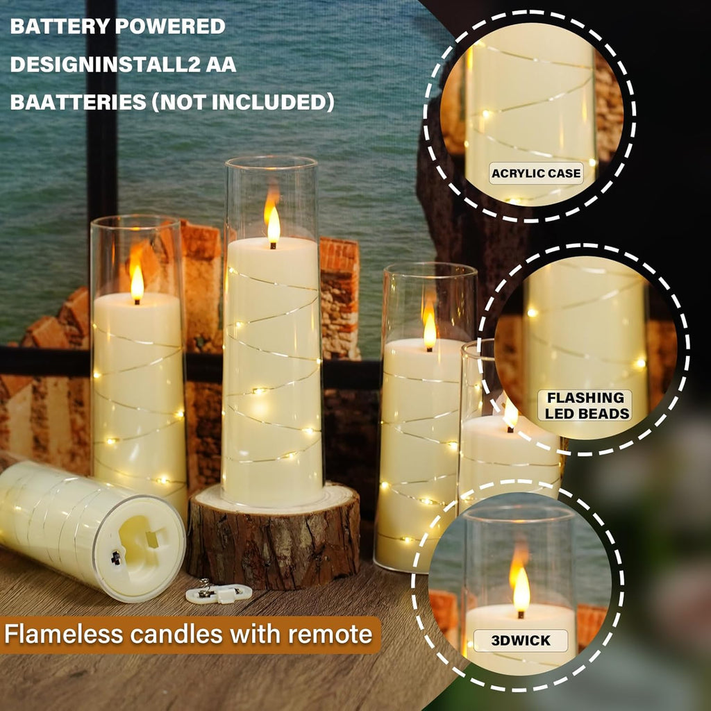 Flickering Flameless LED Candles,Battery Operated Candles 9 Pcs