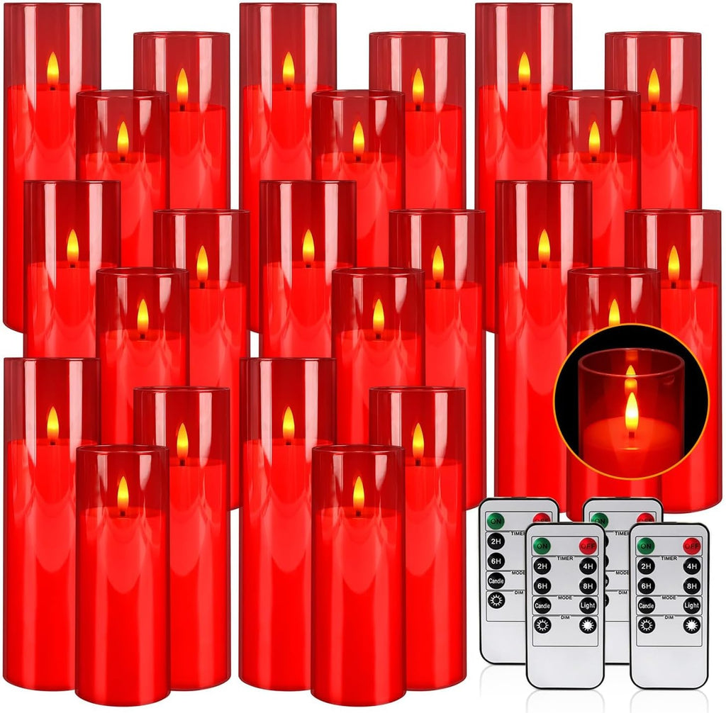 24-Pack Red Flameless LED Candles