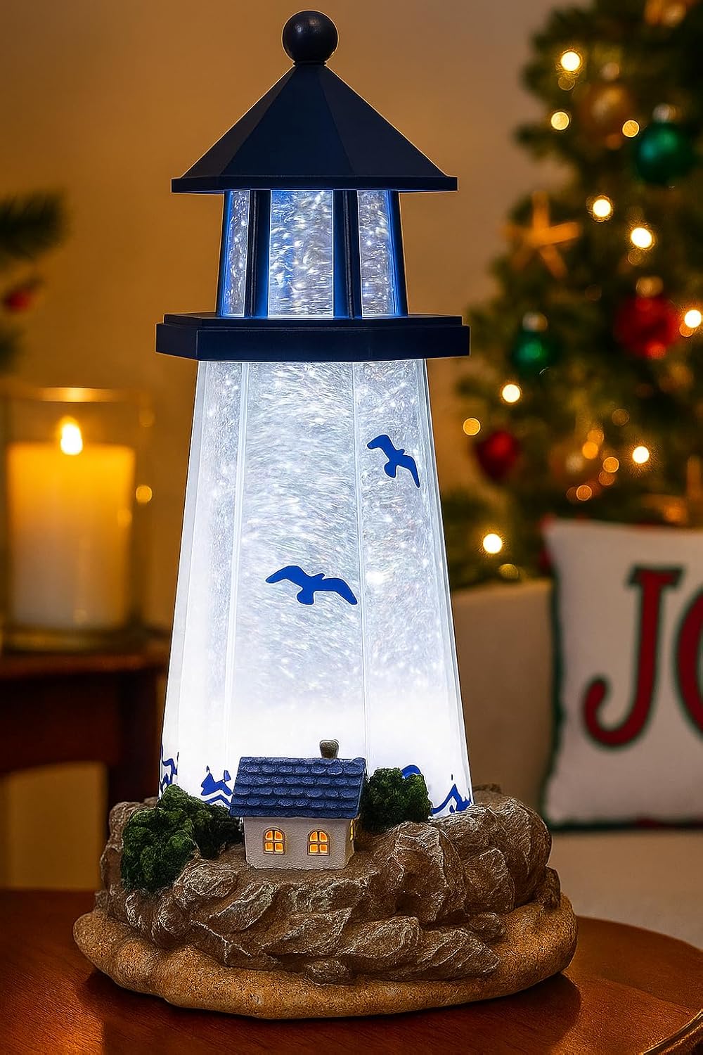Lighthouse Water Globe by Moments in Time 11.5”