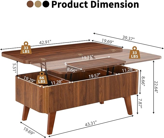 3 in 1 Lift Top Coffee Table