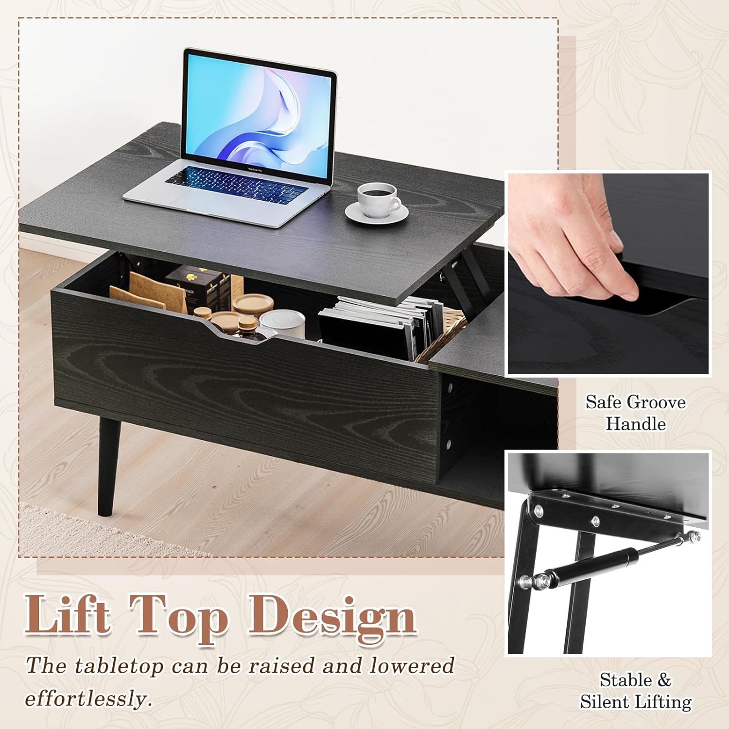 Wood Lift Top Coffee Table