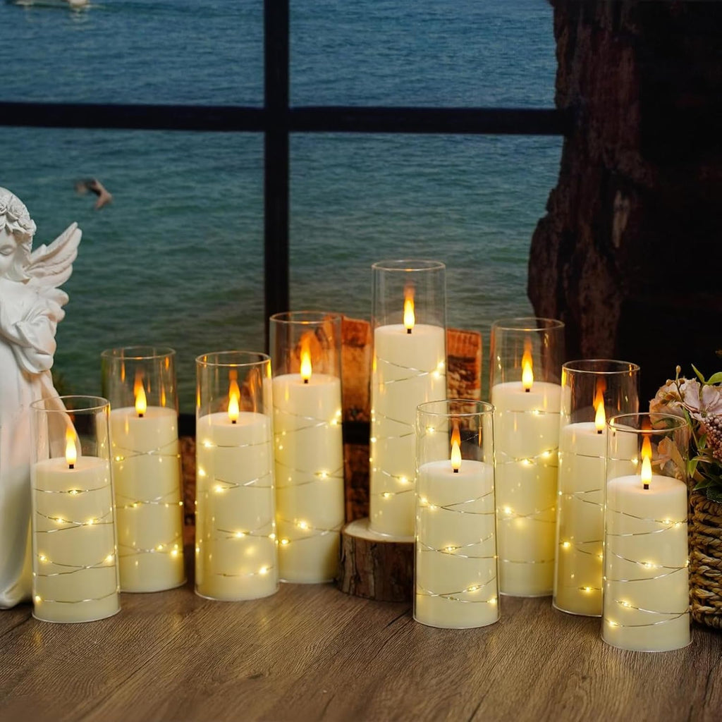 Flickering Flameless LED Candles,Battery Operated Candles 9 Pcs