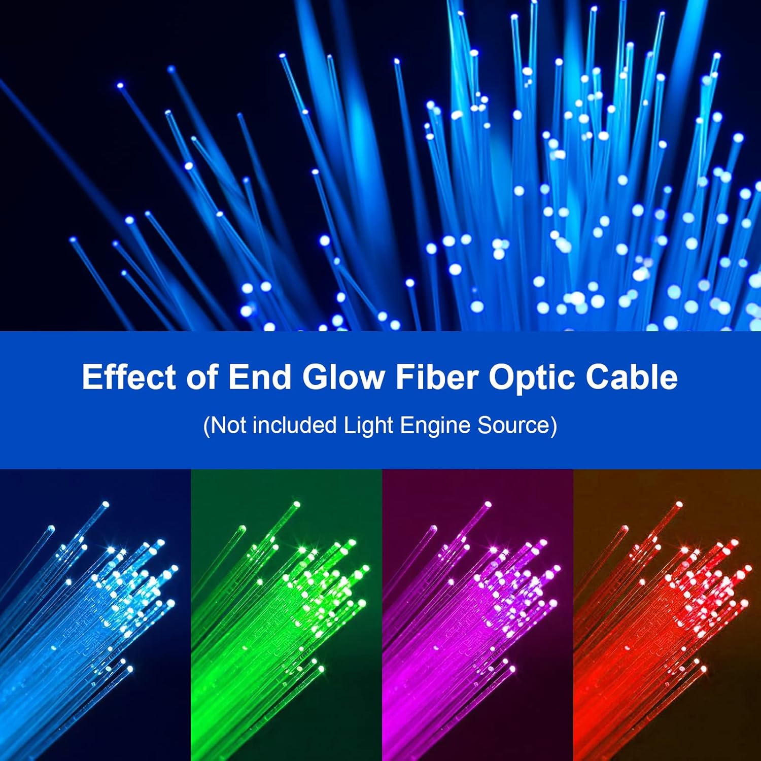 PMMA Plastic 550pcs*0.03in*13.1ft Fiber Optic Cable Strands 0.75mm 4 Meter
