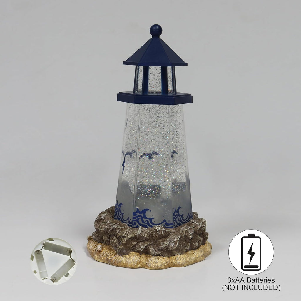Lighthouse Water Globe by Moments in Time 11.5”