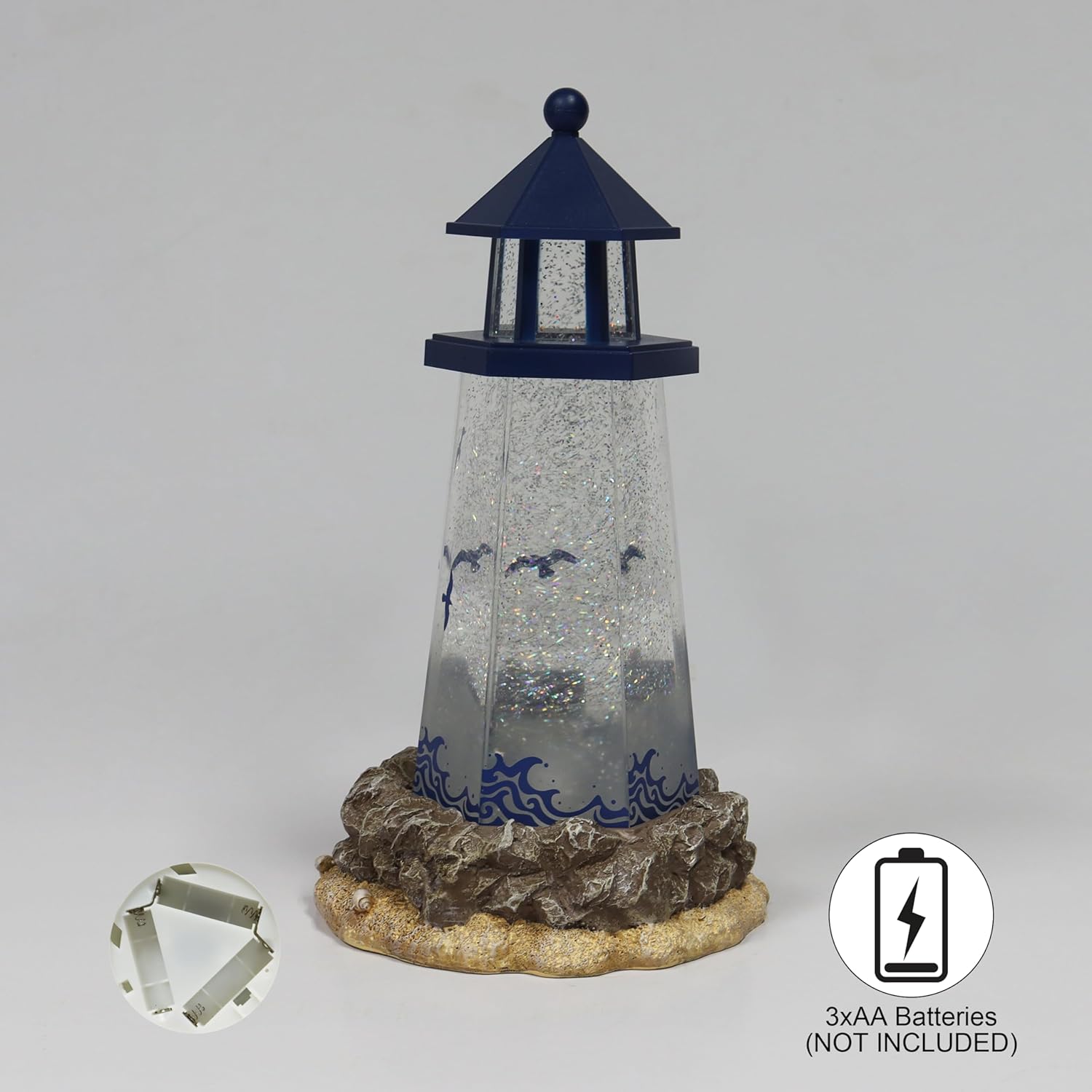 Lighthouse Water Globe by Moments in Time 11.5”