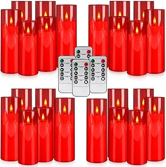 24-Pack Red Flameless LED Candles