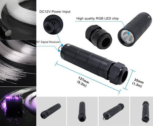 6W Bluetooth/APP Control RGBW Fiber Optic Lights Star Ceiling Kit Sensor Music Mode Sensor Light Source with Remote