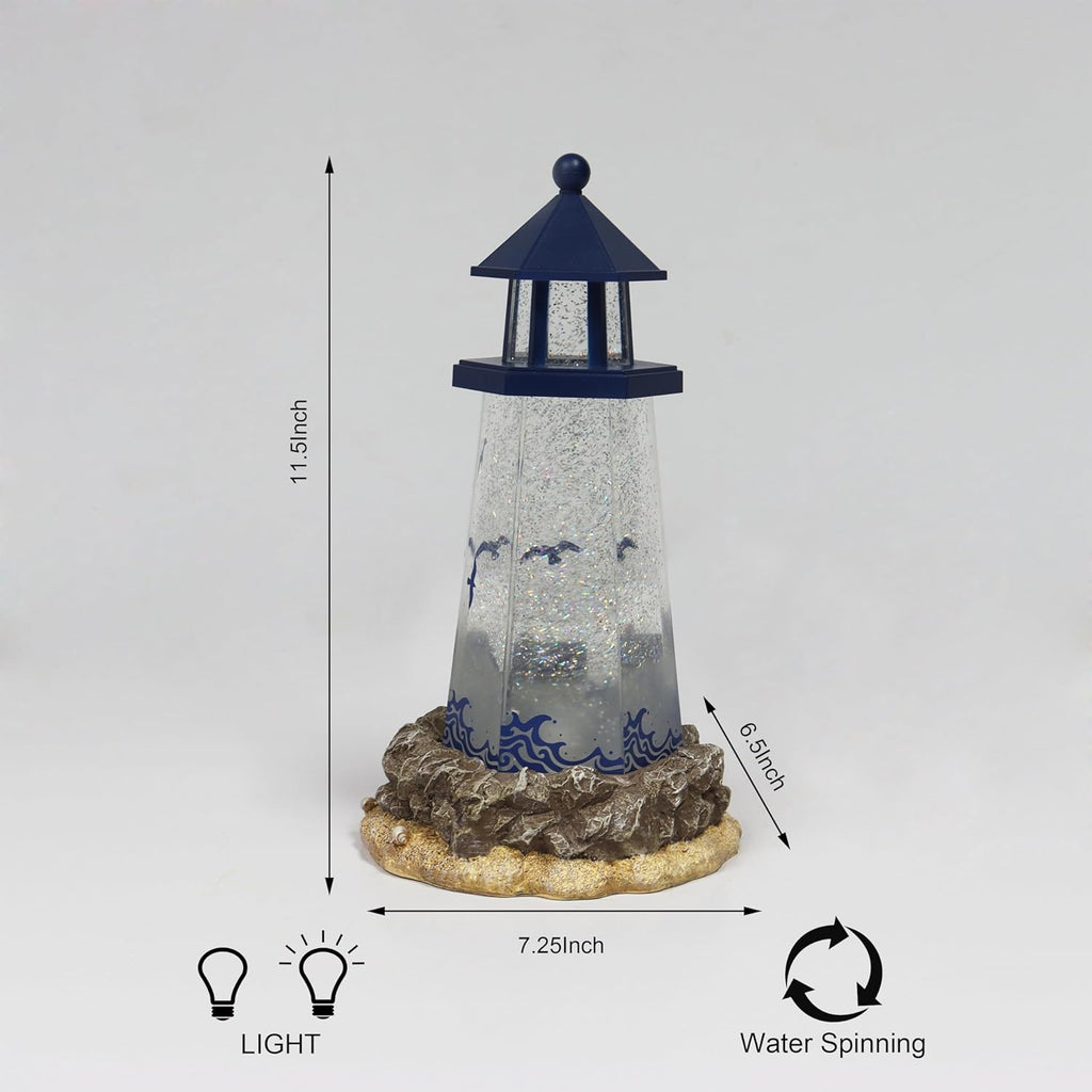 Lighthouse Water Globe by Moments in Time 11.5”