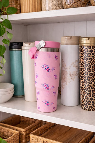 Pink Insulated Thermos Travel Tumbler – Temperature Retention Bottle (20oz)