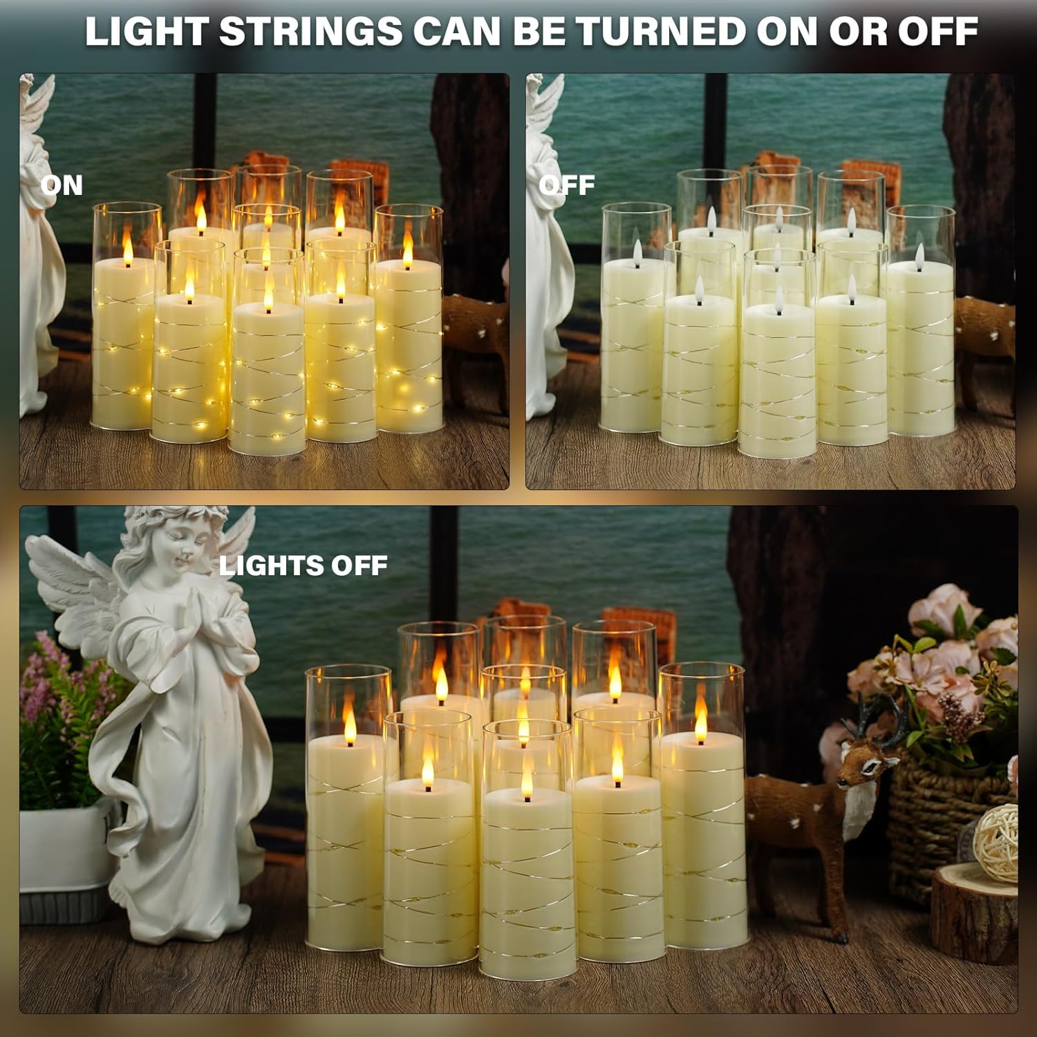Flickering Flameless LED Candles,Battery Operated Candles 9 Pcs