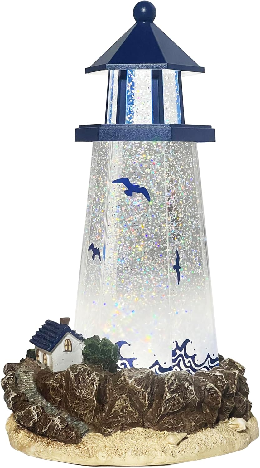 Lighthouse Water Globe by Moments in Time 11.5”