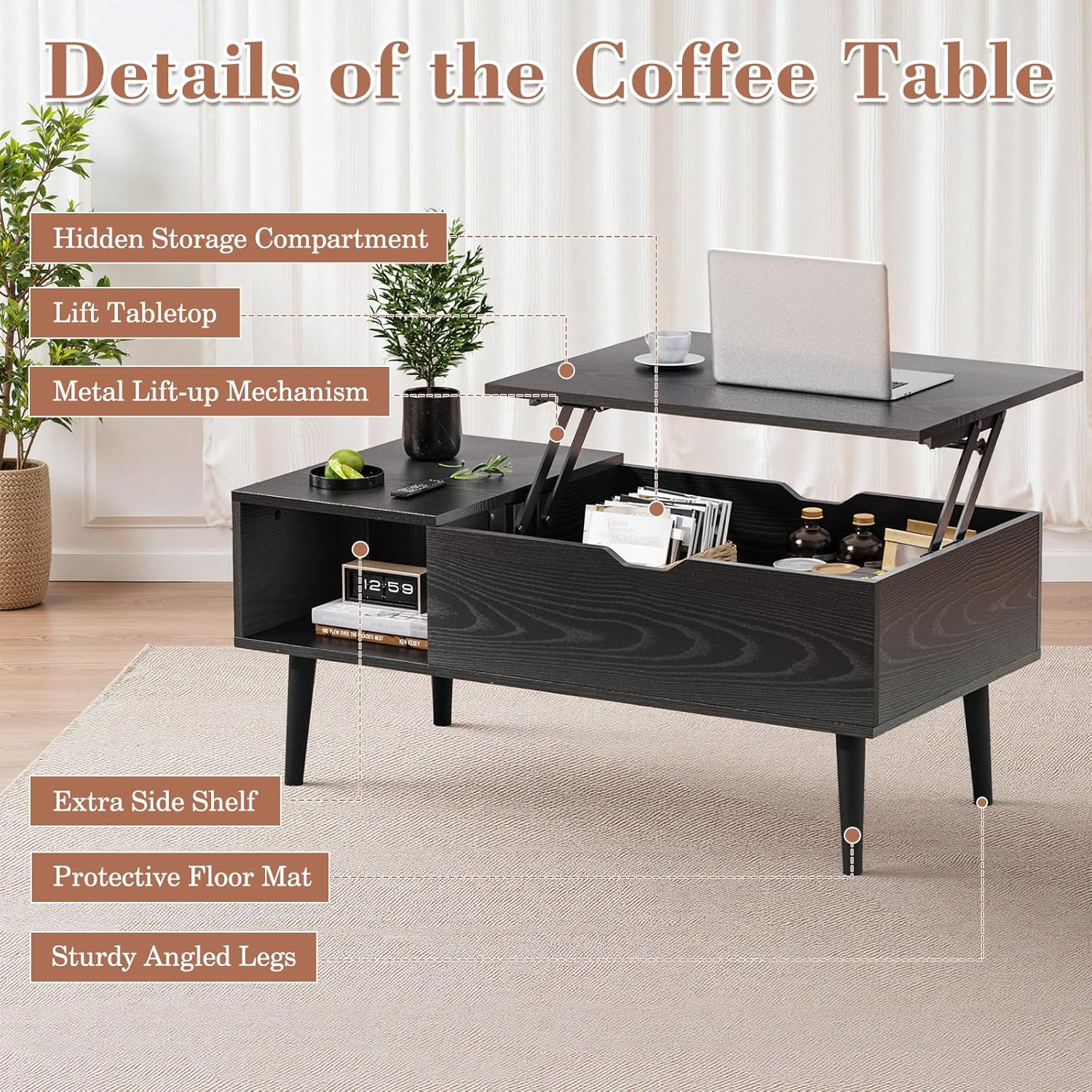 Wood Lift Top Coffee Table
